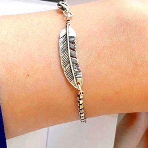 NEW Box Chain Feather Bracelet | 🪶 925 Sterling Silver